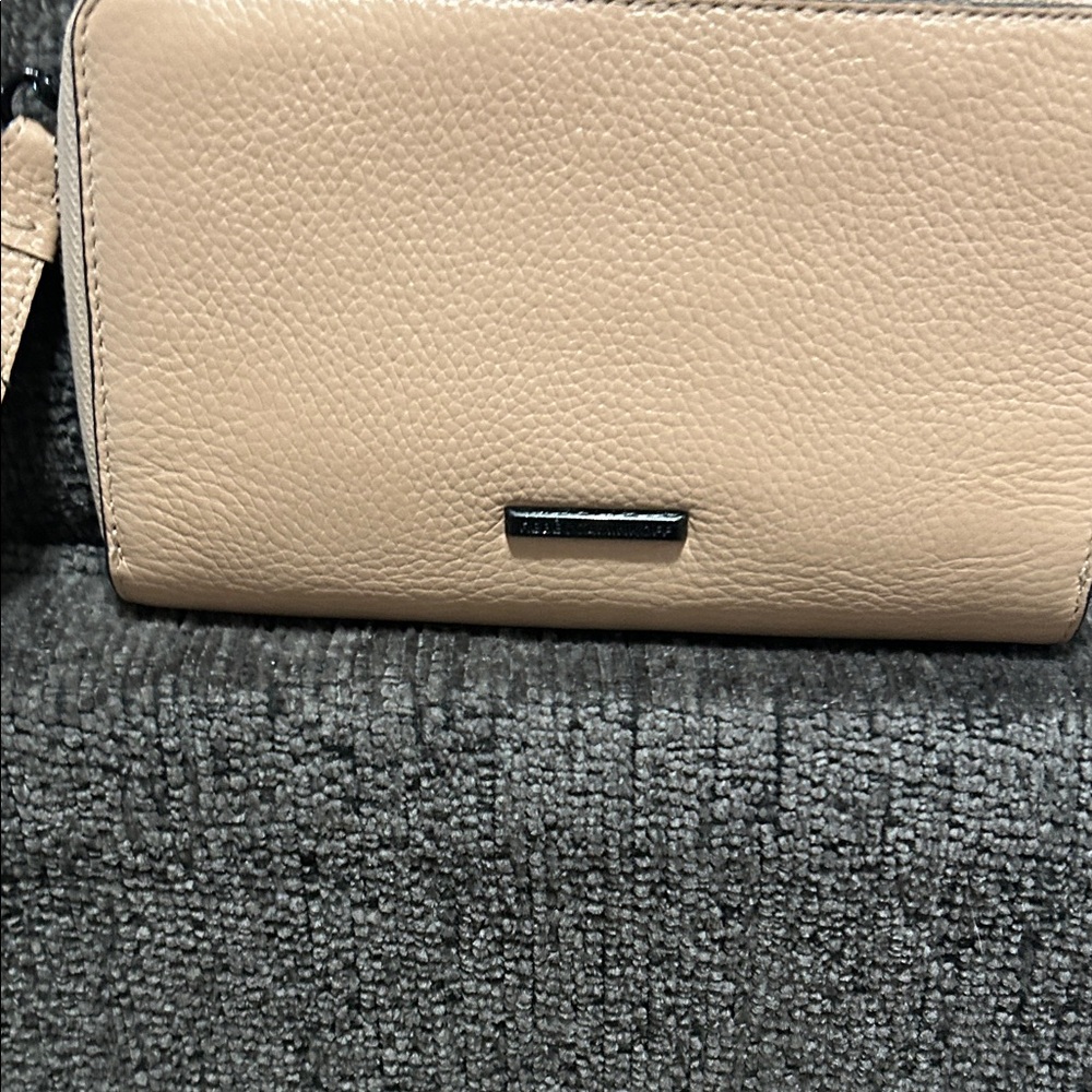 Rebecca Minkoff Tan Leather Wallet/wristlet, and phone case all in one!!
